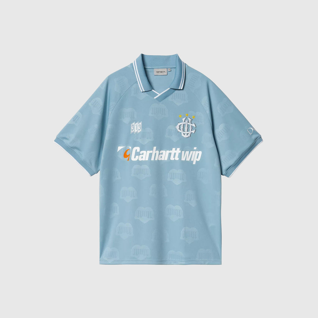 Carhartt WIP S/S Hartts Football T Shirt - Bluebird - Front