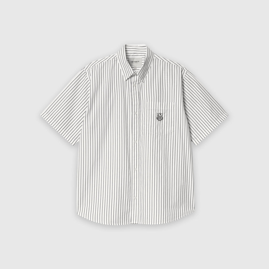 Carhartt WIP S/S Linus Shirt - Linus Stripe / Black / White - Front