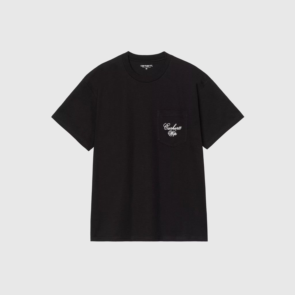 Carhartt WIP S/S Longhand Pocket T-Shirt - Black / White - Front