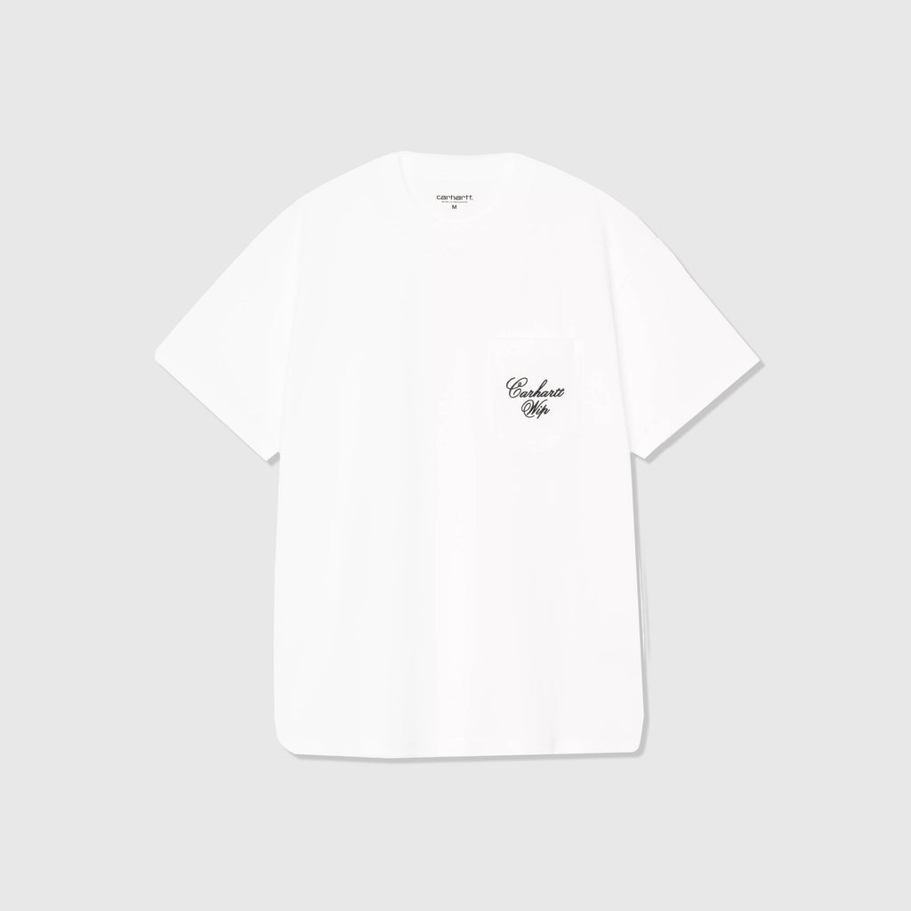 Carhartt WIP S/S Longhand Pocket T-Shirt - White / Black - Front