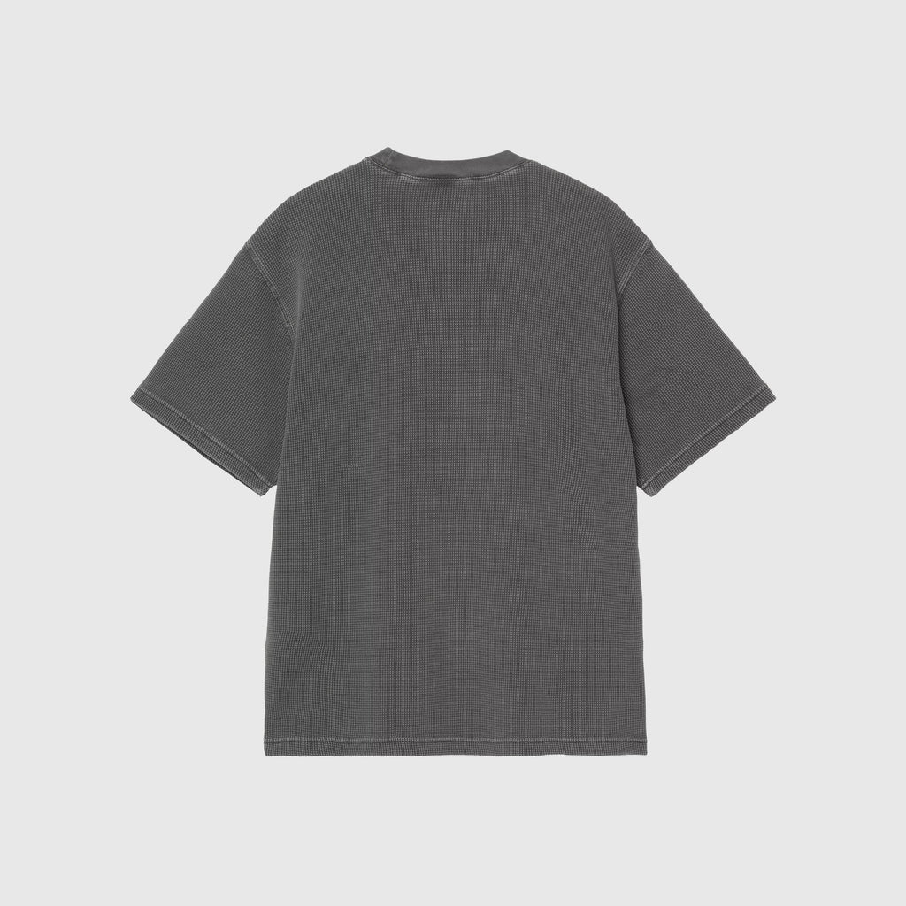 Carhartt WIP S/S Nelson Waffle T-Shirt - Black Garment Dyed - Back