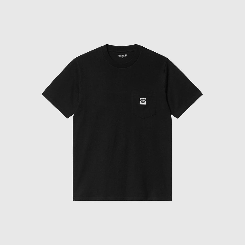 Carhartt WIP S/S Pocket Heart Tee - Black / Black - Front