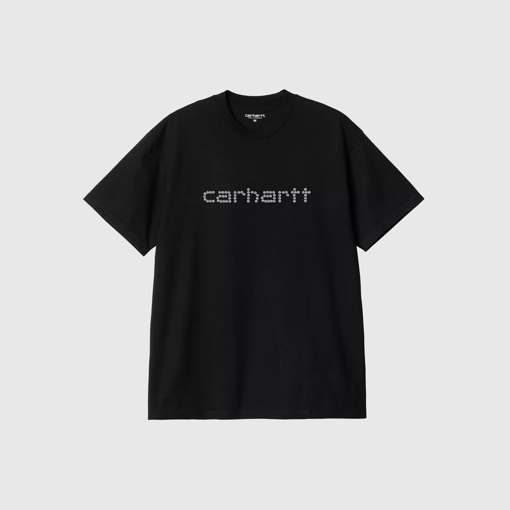 Carhartt WIP S/S Rivet Script Tee - Black - Front