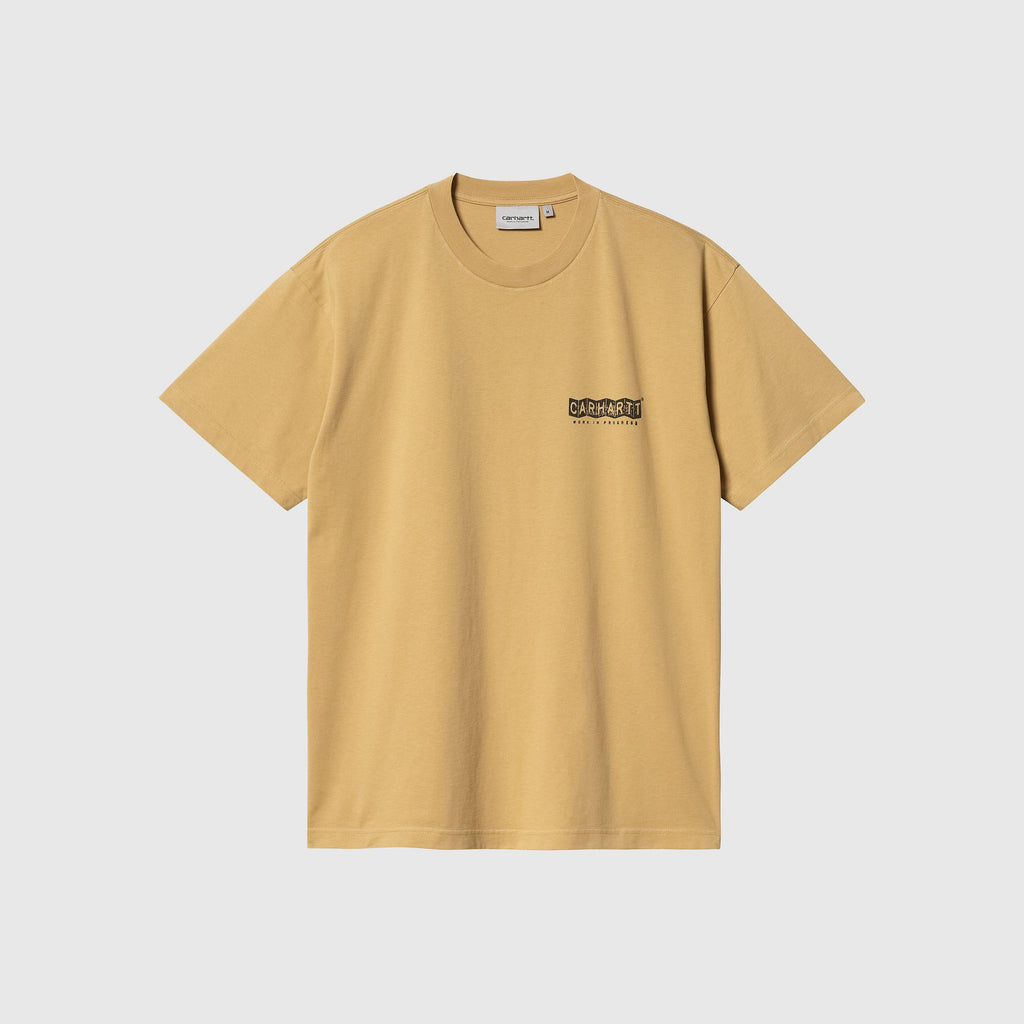 Carhartt WIP S/S Stamp Tee - Bourbon / Black Stone Washed - Front
