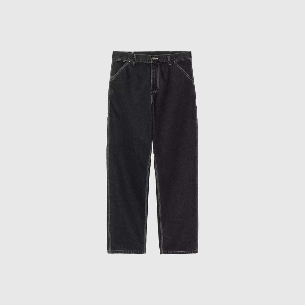 Carhartt WIP Single Knee Pant - Black Stone Washed - Front