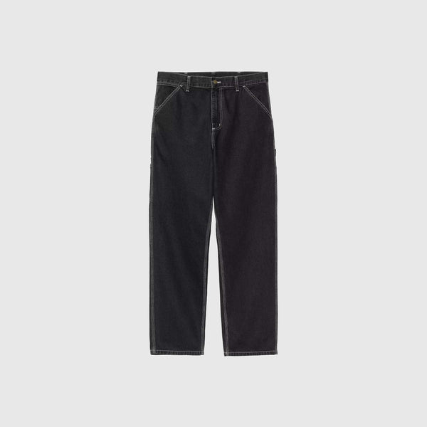 Carhartt WIP Single Knee Pant - Black Stone Washed - Front