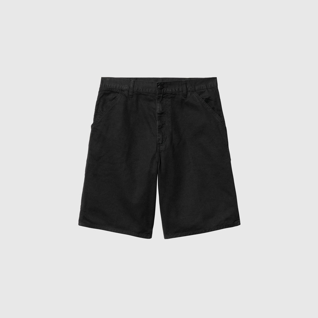 Carhartt WIP Single Knee Short - Black Garment Dyed - Front
