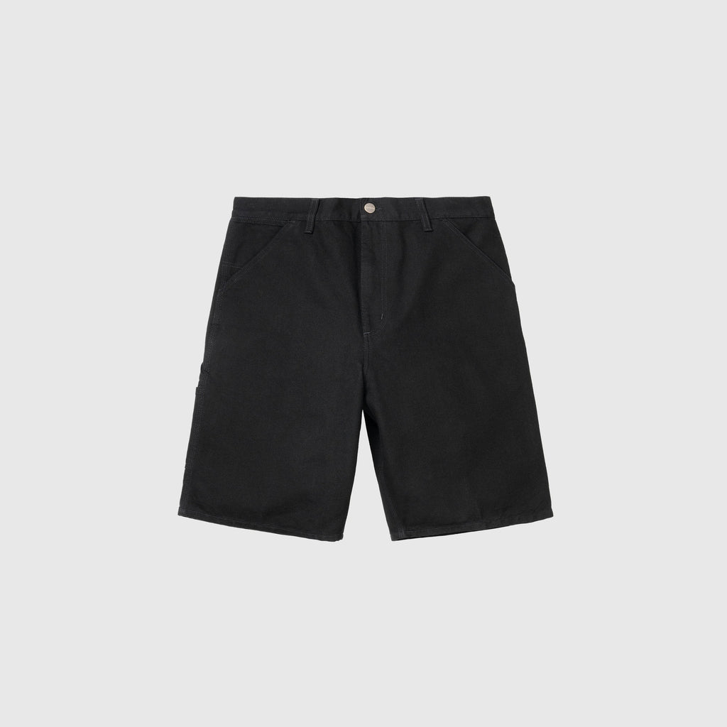 Carhartt WIP Single Knee Short - Black Rinsed - Front