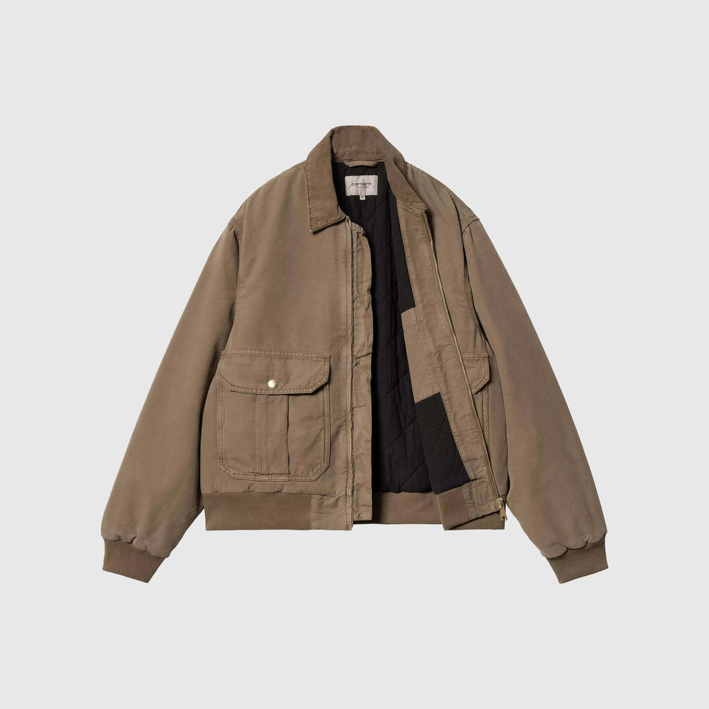 Carhartt WIP Stanton Jacket - Chocolate / Chocolate Stone Dyed - Front Open