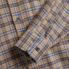 Portuguese Flannel Cedar Shirt - Brown / Blue - Front Close Up