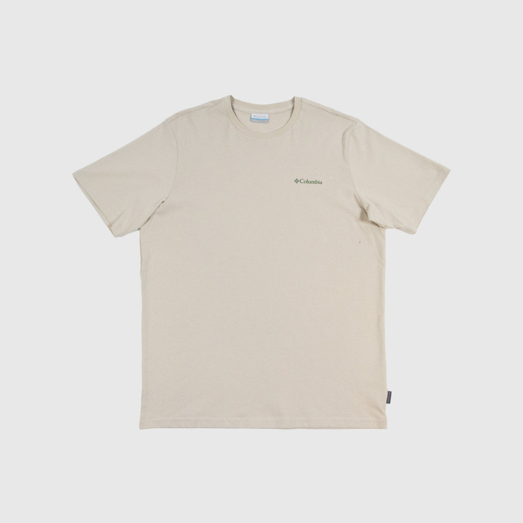 Columbia Explorers Canyon Tee - Dark Stone / Bearly Tribe - Front