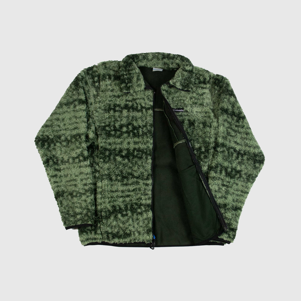 Columbia Winter Pass Printed Fleece II - Greenscape Stippled Stripe - Front Open
