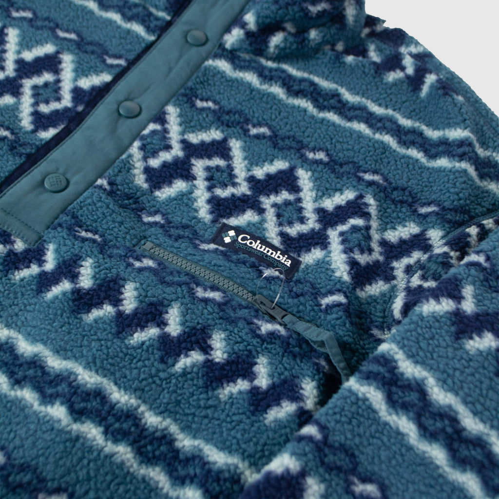 Columbia Helvetia II Printed Half Snap Fleece - Everblue KnitKnot - Front Close Up