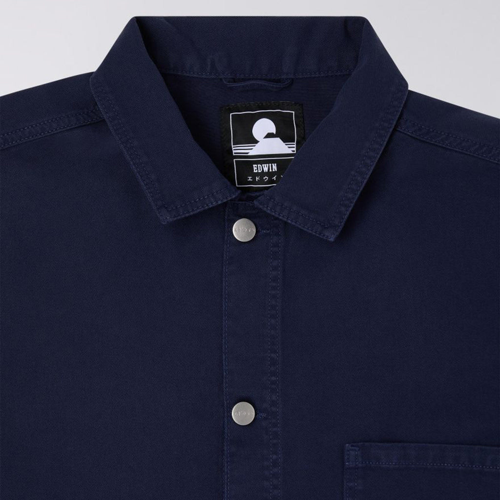 Edwin Trembley Jacket - Maritime Blue - Front Close Up