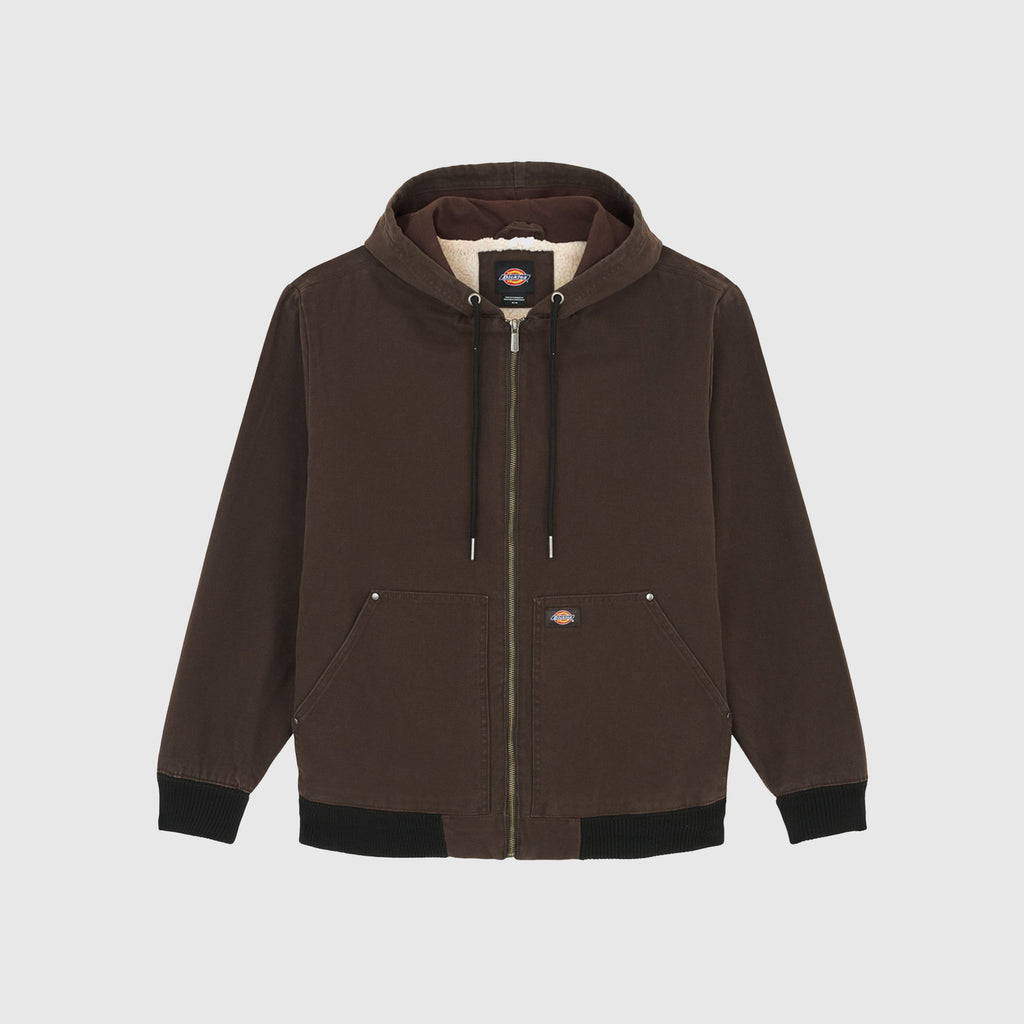 Dickies Hooded Duck Canvas Jacket - Dark Brown - Front