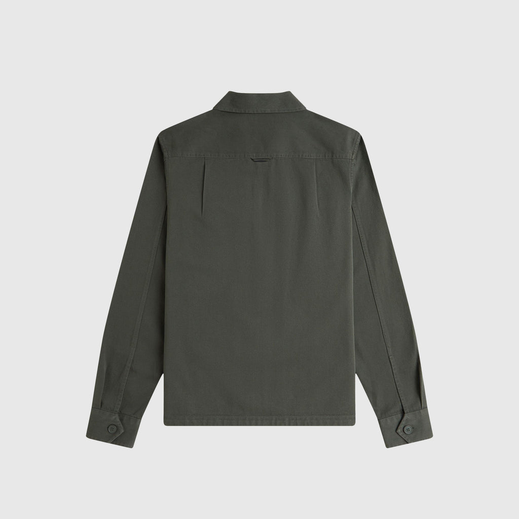 Fred Perry Twill Zip Through Overshirt - Field Green - Back
