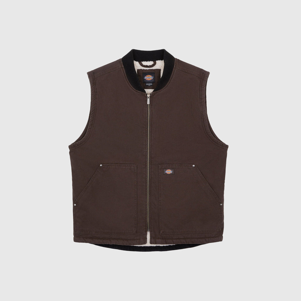 Dickies Duck Canvas Vest - Dark Brown - Front