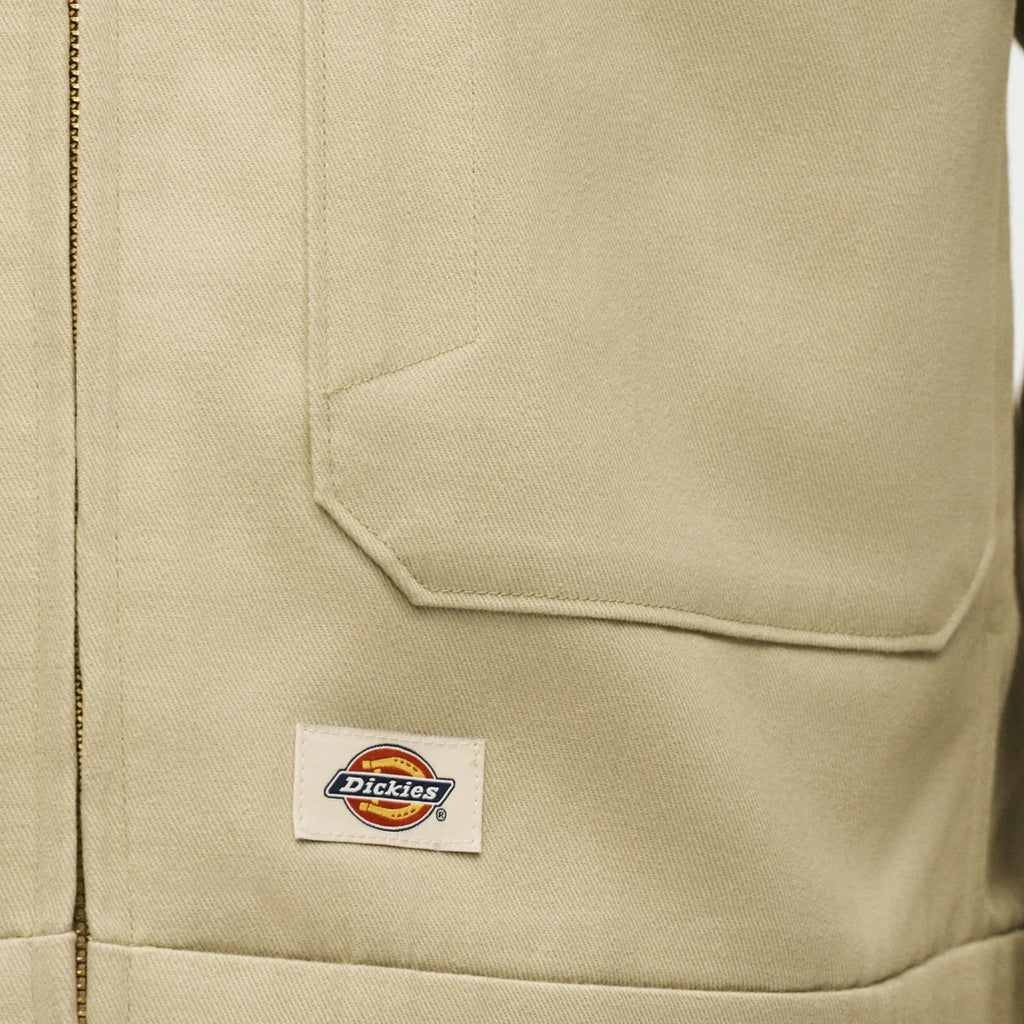 Dickies Hemp Twill Trucker Jacket - Eucalyptus - Front Close Up