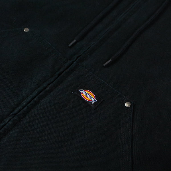 Dickies Hilham Hooded Canvas Jacket - Black Woven Brand Tab 