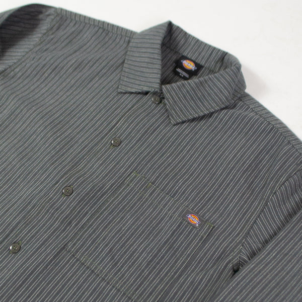 Dickies Lima Pinstripe Shirt - Charcoal Close up