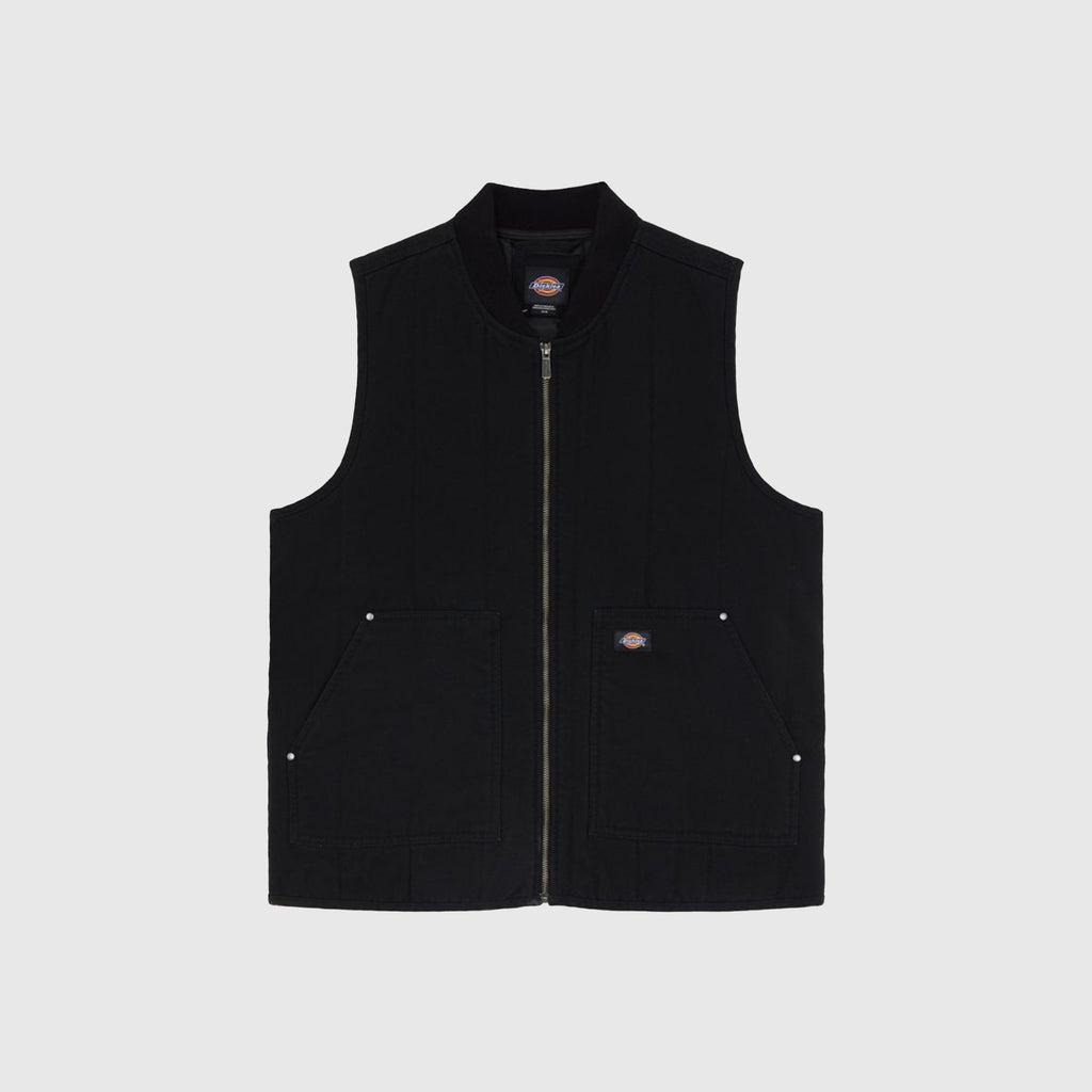 Dickies Quilted Canvas Vest - Black - Front