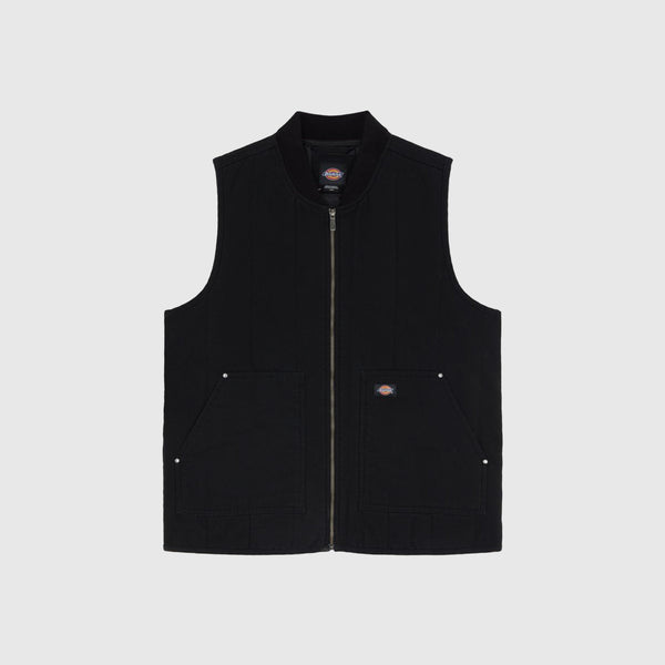 Dickies Quilted Canvas Vest - Black - Front