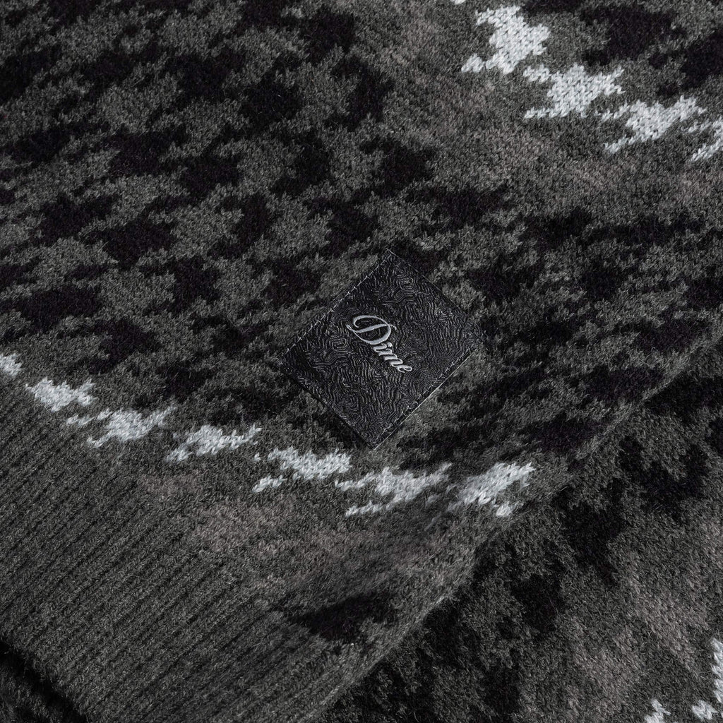 Dime Houndstooth Knit - Coal - Front Close Up