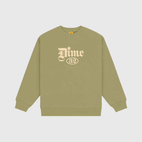 Dime Exe Crewneck - Army Green - Front