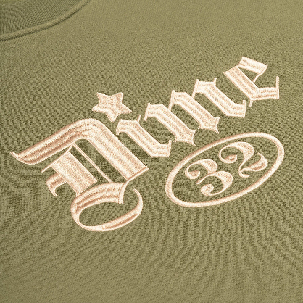 Dime Exe Crewneck - Army Green - Front Close Up