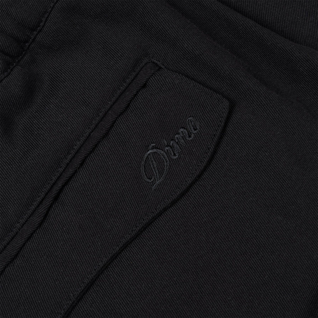 Dime Pleated Twill Shorts - Black - Front Close Up