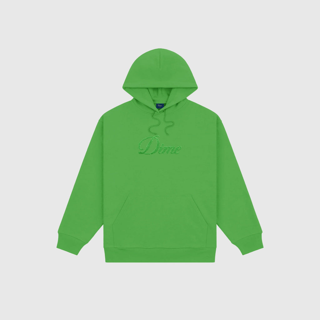 Dime Cursive Logo Hoodie - Kelly Green - Front