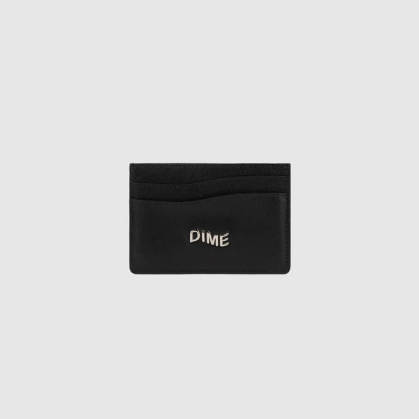 Dime Leather Card Holder - Black - Front