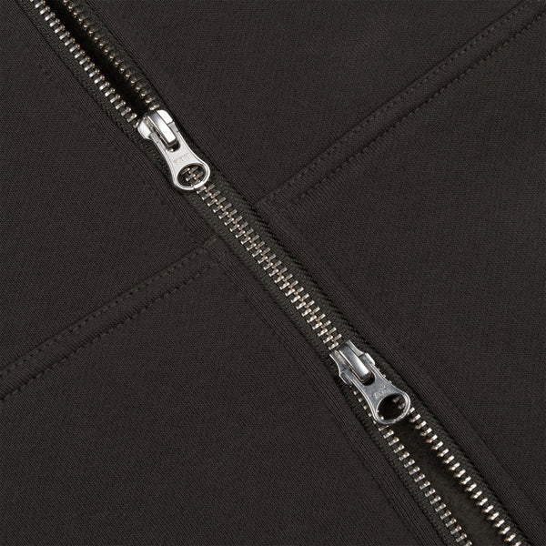 Dime Cursive Zip Hoodie - Vintage Black - Front Close Up