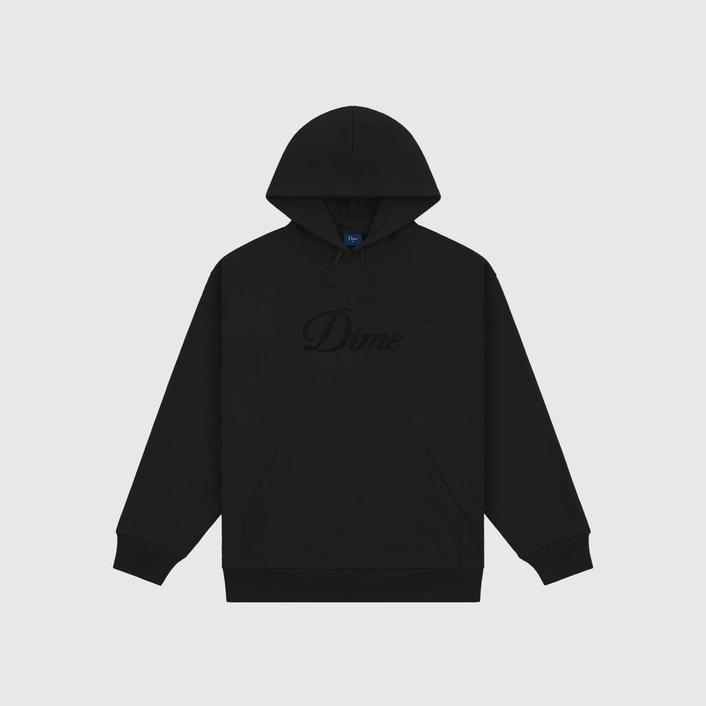 Dime Cursive Logo Hoodie - Black - Front