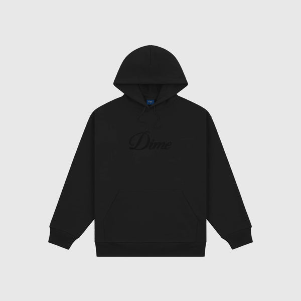 Dime Cursive Logo Hoodie - Black - Front