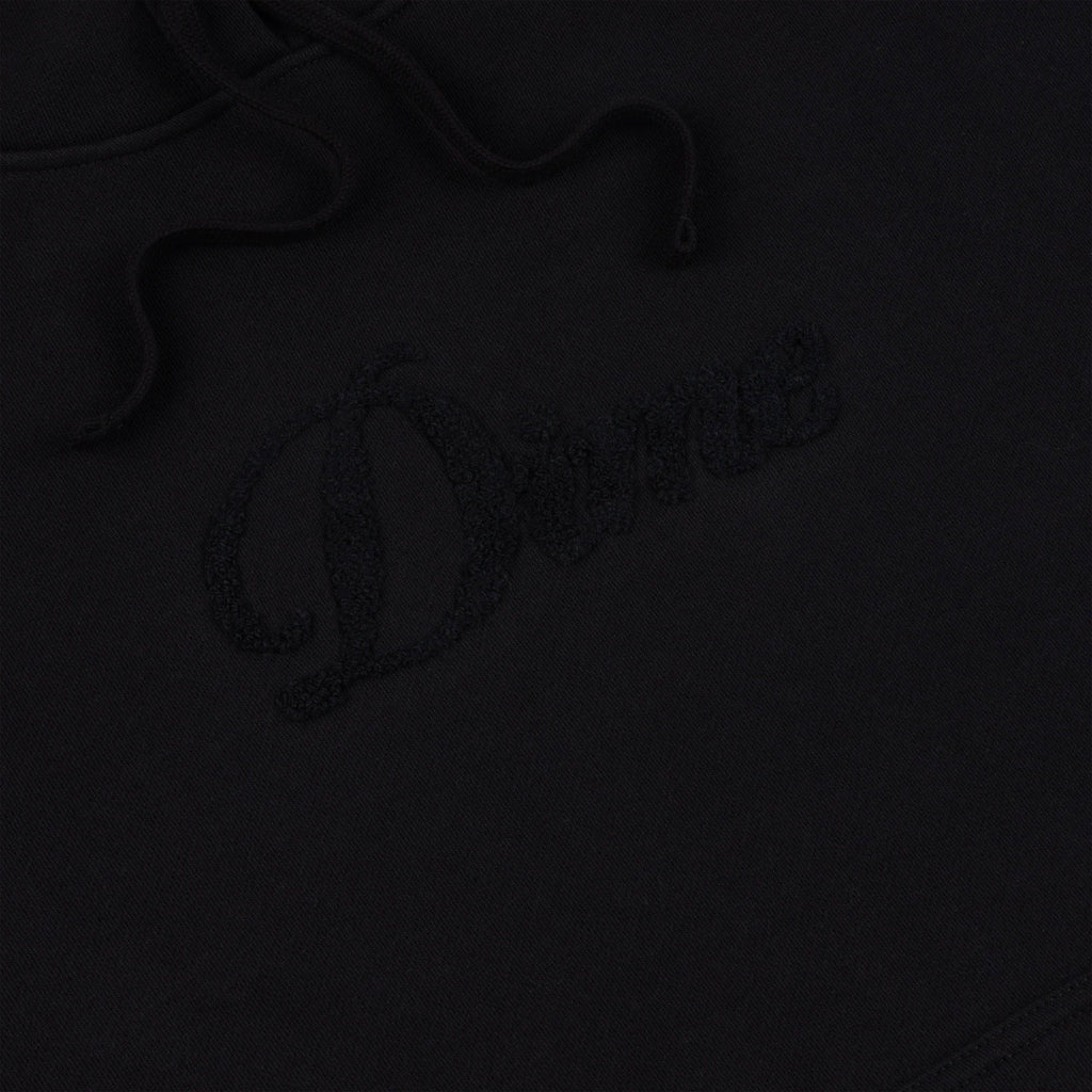 Dime Cursive Logo Hoodie - Black - Front Close Up