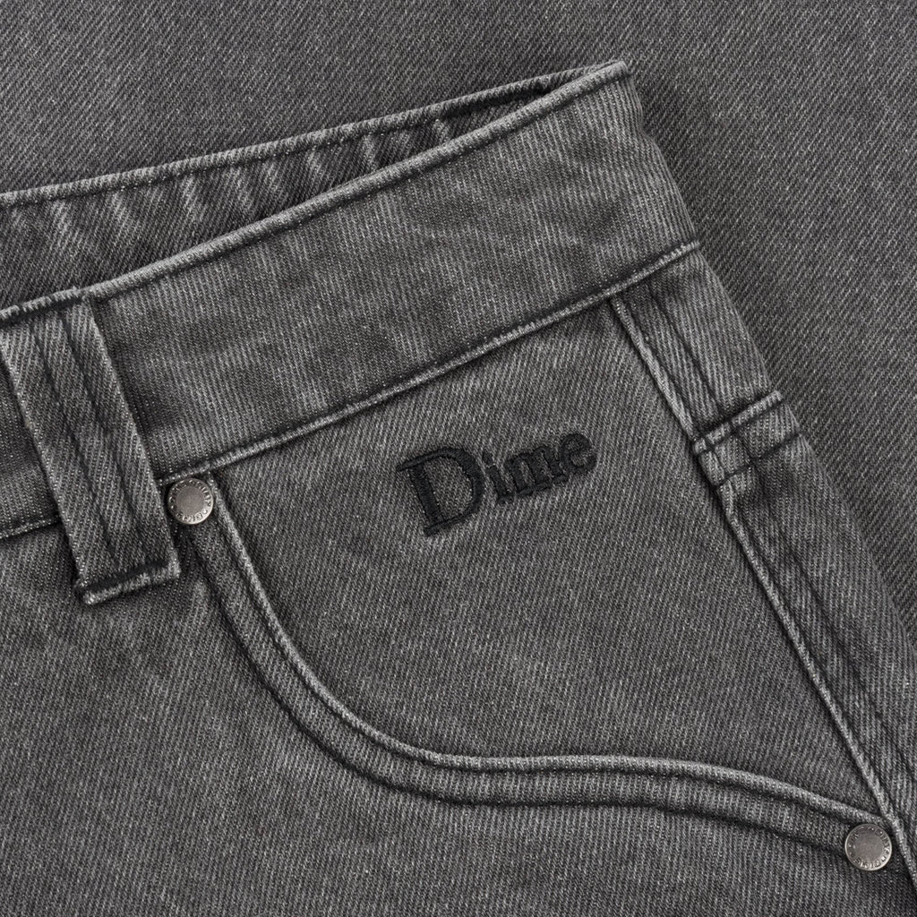 Dime Classic Relaxed Denim Pants - Vintage Black - Front Close Up