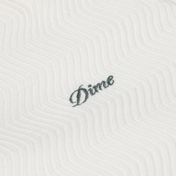Dime Wave Knit SS Shirt - Ivory - Front Close Up