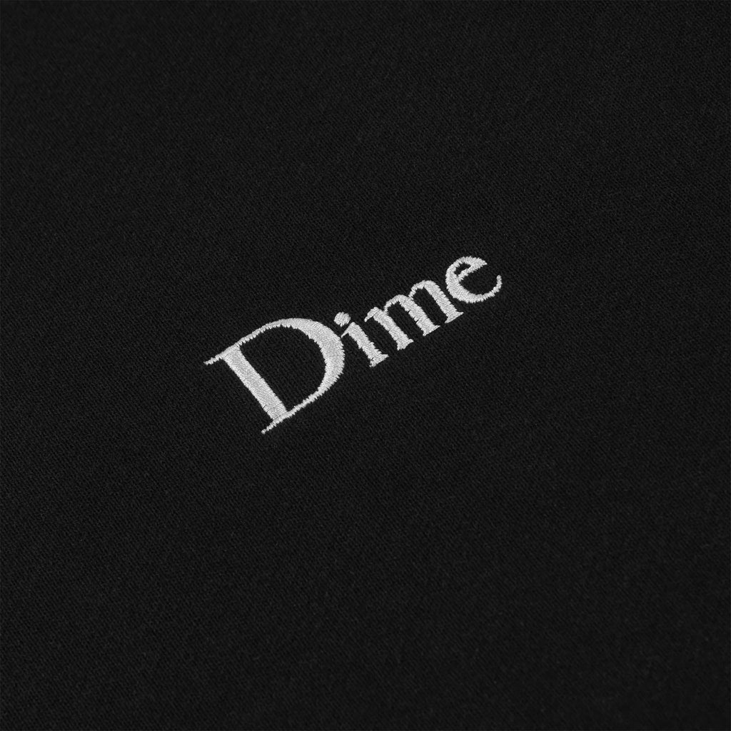 Dime Classic Small Logo Crewneck - Black - Front Close Up