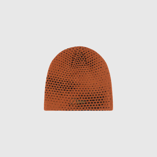 Dime Pixel Skully Beanie - Copper - Front
