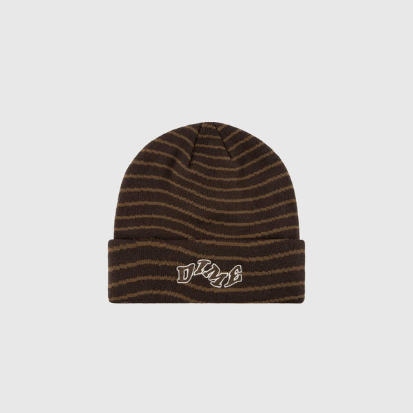 Dime College Wave Cuff Beanie - Brown - Front
