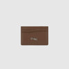 Dime Leather Card Holder - Brown - Front