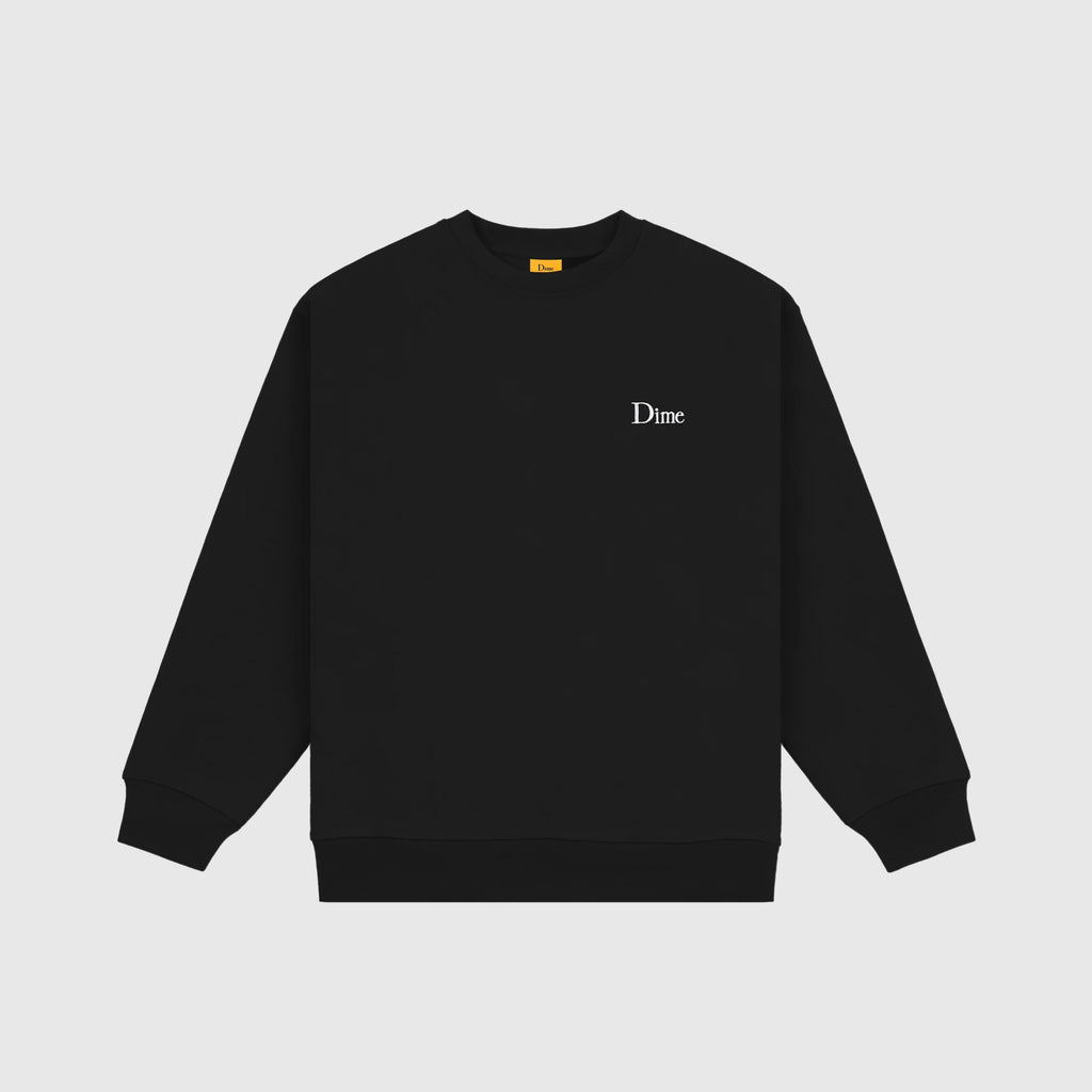 Dime Classic Small Logo Crewneck - Black - Front