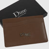 Dime Leather Card Holder - Brown - Front Close Up