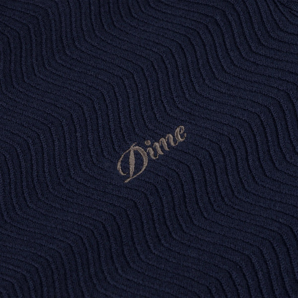 Dime Wave Knit SS Shirt - Dark Indigo - Front Close Up