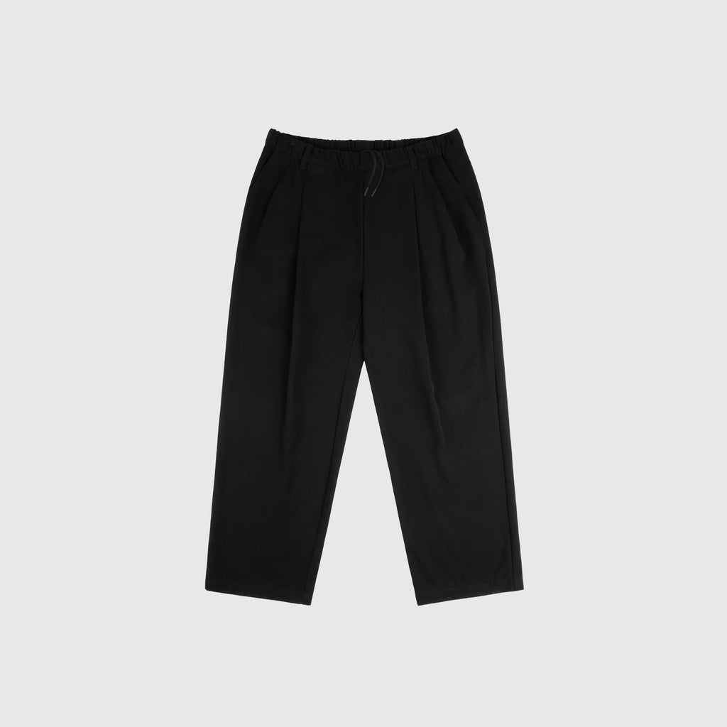 Dime Pleated Twill Pants - Black - Front