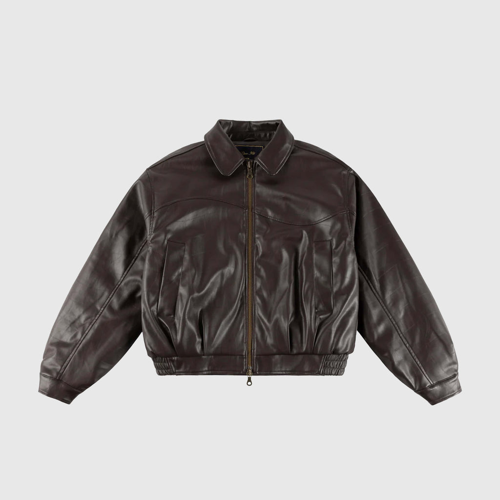 Dime Debossed Wavy Jacket - Brown Front