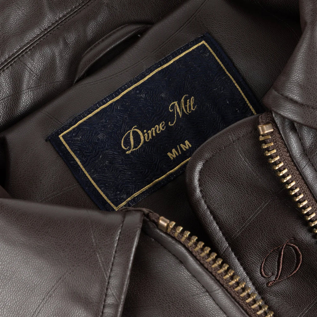 Dime Debossed Wavy Jacket - Brown Woven Tag