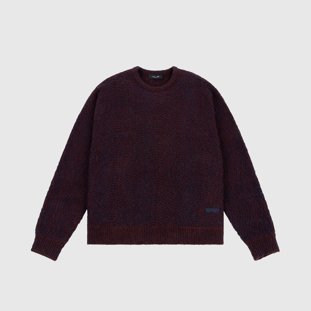 Dime Mohair Wave Knit - Burgundy Front