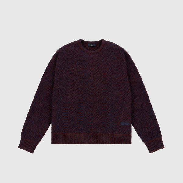 Dime Mohair Wave Knit - Burgundy Front